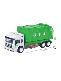   Камион за боклук със светлинни и звукови ефекти, 38x13x21,5cm, Зелен 3+ години