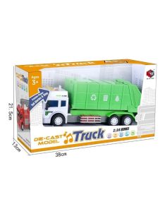   Камион за боклук със светлинни и звукови ефекти, 38x13x21,5cm, Зелен 3+ години