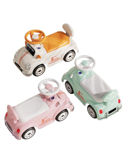 Детска кола за баланс и прохождане Ретро, До 25 кг, Със светещи фарове, 61X28X38 см, 1,5 + години, Роз