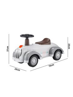   Детска кола за баланс и прохождане Ретро XLR, До 25 кг, С музика и светлини, 76X25X37 см, 1,5 + години, Сив