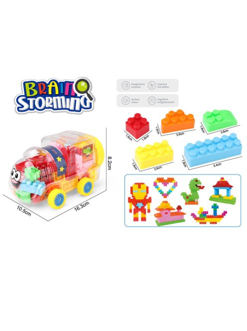 ДЕТСКИ КОНСТРУКТОР 50 ЧАСТИ В ПРОЗРАЧЕН ЛОКОМОТИВ