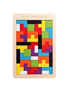   ДЪРВЕН ПЪЗЕЛ ТЕТРИС Монтесори, 18 х 27 см, 3+ години