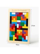 ДЪРВЕН ПЪЗЕЛ ТЕТРИС Монтесори, 18 х 27 см, 3+ години