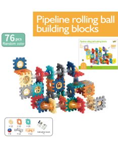   ДЕТСКИ КОНСТРУКТОР ПИСТА С ПРОЗРАЧНИ ТРЪБИ 76 ЧАСТИ