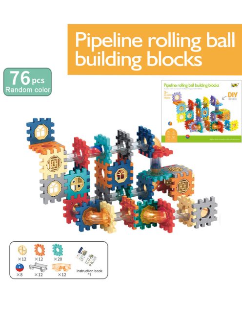 ДЕТСКИ КОНСТРУКТОР ПИСТА С ПРОЗРАЧНИ ТРЪБИ 76 ЧАСТИ