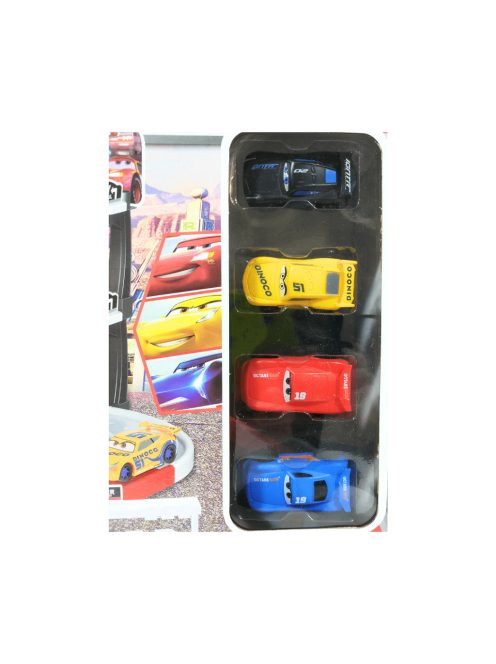 Детски комплект Паркинг - Дино Cars, 2 нива, 4 колички и 2 пързалки, 51,5 х 30 х 10,5 см, 3+ години