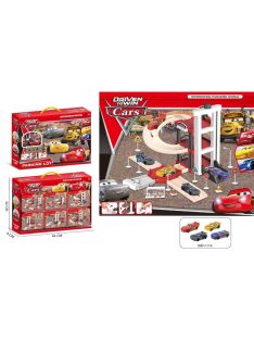   Детски комплект Паркинг Cars, 3 нива, 4 колички и 2 пързалки, 44 х 32 х 9 см, 3+ години
