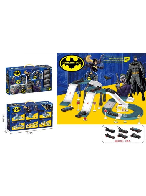 Детски комплект Паркинг Batman, 2 нива и 3 количка, 47 х 25,5 х 9 cm, 3+ години