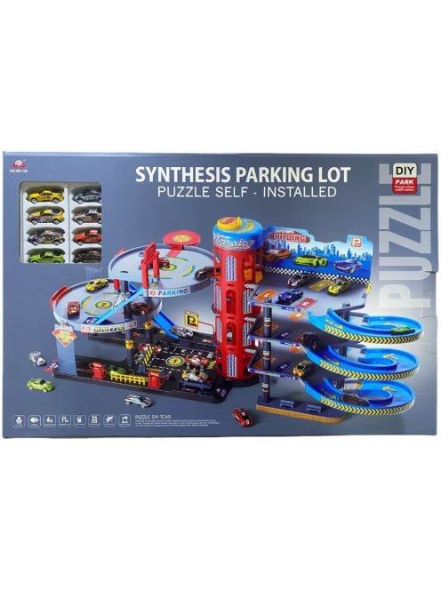 Детски комплект Паркинг с 8 колички, Голям многоетажен, 3+ годиини