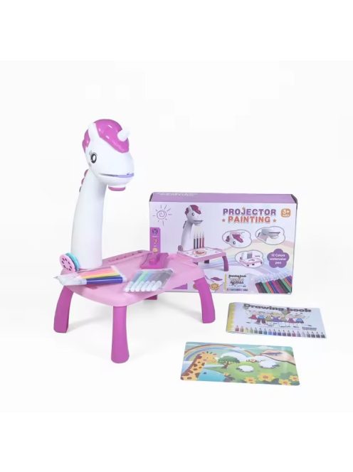 Детска маса за рисуване с проектор Еднорог, 35 х 30 х 7 см