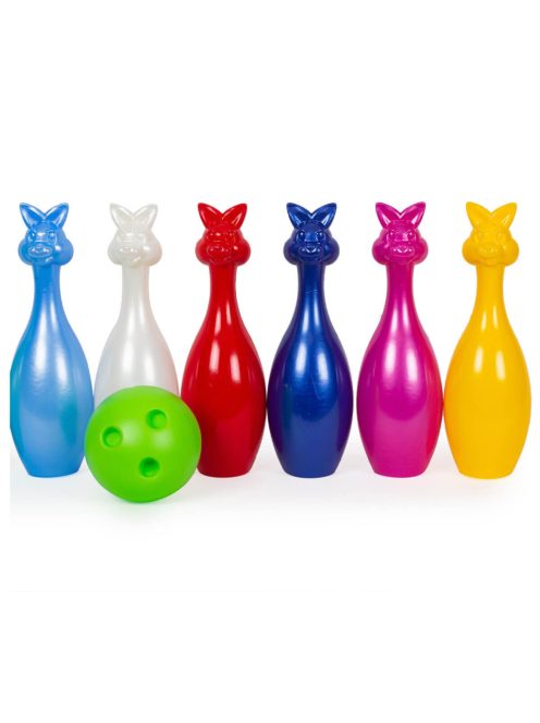 Детска игра БОУЛИНГ с 6 кегли Зайчетаи 1 топка, 26х26х27 cm