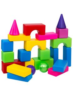   ДЕТСКИ КОНСТРУКТОР С ЕДРИ ЕЛЕМЕНТИ И ТОПКИ 27 ЧАСТИ В ПЛИК