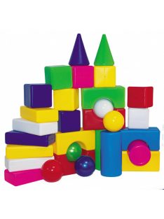   ДЕТСКИ КОНСТРУКТОР С ЕДРИ ЕЛЕМЕНТИ И ТОПКИ 30 ЧАСТИ В ЧАНТА