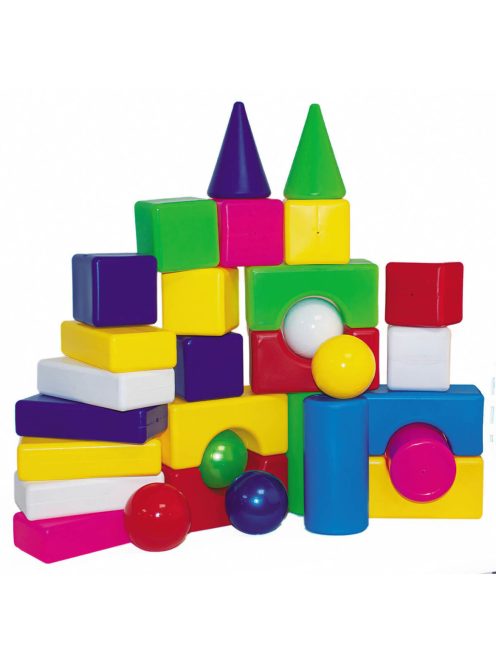 ДЕТСКИ КОНСТРУКТОР С ЕДРИ ЕЛЕМЕНТИ И ТОПКИ 30 ЧАСТИ В ЧАНТА