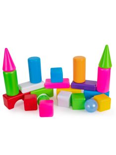   ДЕТСКИ КОНСТРУКТОР С ЕДРИ ЕЛЕМЕНТИ И ТОПКИ 21 ЧАСТИ В ЧАНТА