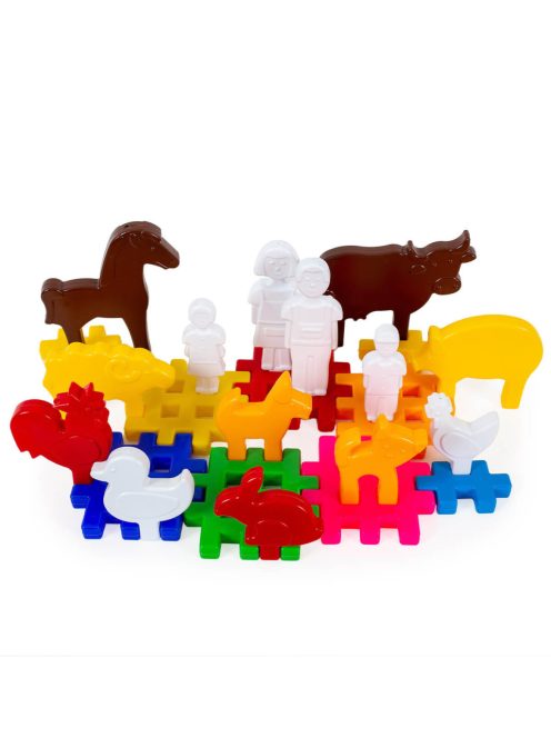 ДЕТСКИ ВАФЛЕН КОНСТРУКТОР ФЕРМА 22 ЕЛЕМЕНТА В ПЛИК