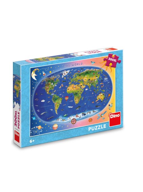 ПЪЗЕЛ КАРТА НА СВЕТА 300 XL части, 27 х 4 х 19 cm, 6+ години