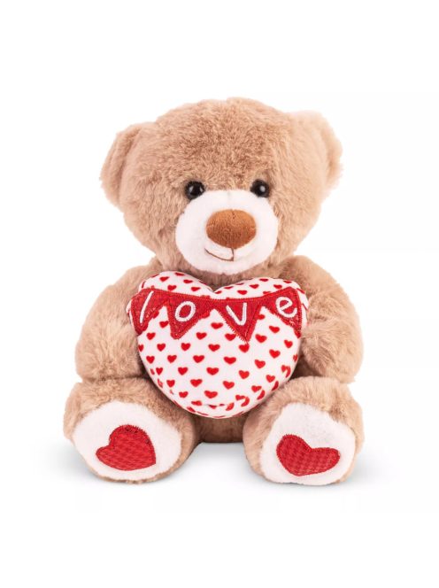 Плюшено мече със сърце Love, Бродерия и сърчица ,  25 cm