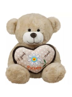   Плюшено мече със сърце Good mood, Бродерия , 27 cm, Бежав