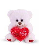 Плюшено мече със сърце Love, Бродерия и пухкаво , 15 cm