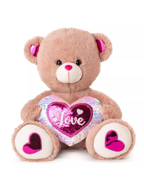 Плюшено мече със сърце, Бродерия , 42 cm