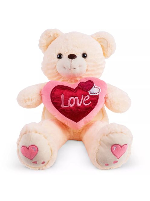 Плюшено мече със сърце, Бродерия ,  60 cm