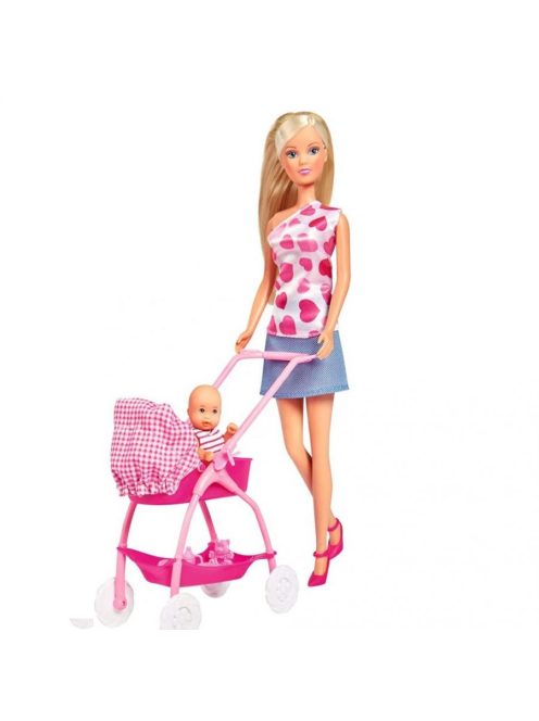 Комплект за игра Steffi Love, Кукла с бебе, 18 аксесоари, Steffi Love New Born Baby Set, Toy Doll with Baby, Pram, Bath and Cradle, 45,5 x 32,5 x 11,5 см