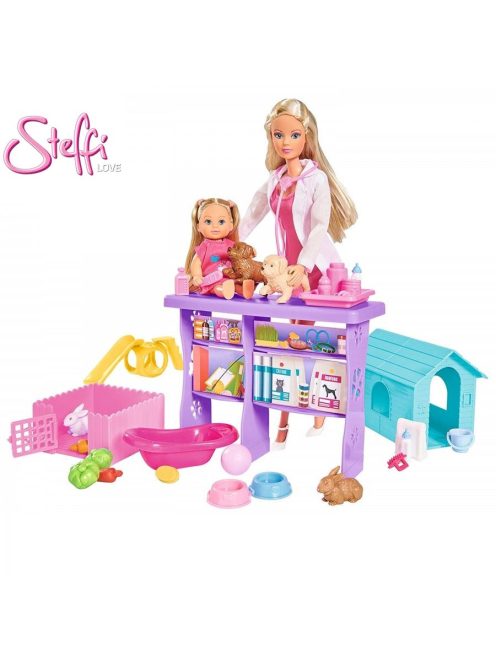 Комплект за игра Steffi Love, Ветеринарен доктор, 35 аксесоари, Steffi Love Love Animal World Doll, 7.5 x 32.5 x 40 cm