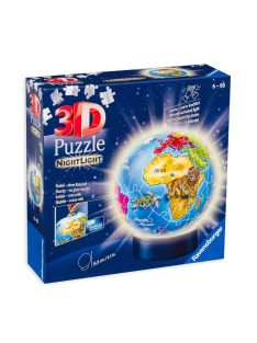   ПЪЗЕЛ 3D за деца топка (72ч) Глобус светещ, Ravensburger Puzzle Ball Night Light Globe, 13 x 13 cm, 12184