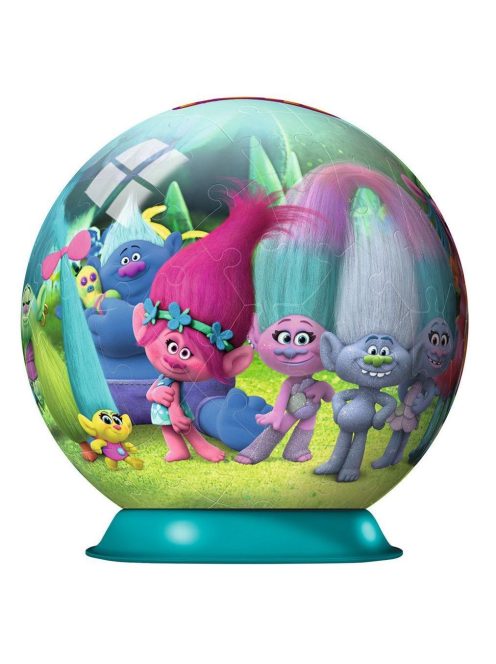 ПЪЗЕЛ 3D за деца топка (72ч) Тролчета, Ravensburger Puzzle Trolls, 13 x 13 cm, 12197