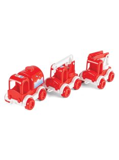   Комплект играчка Wader, 3 пожарни колички, Пластмасови конектори, 30 cm