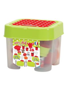   Игрален комплект Ecoiffier Chef - Комплект за хранене, 36 части, Chef Dinner Set, 20 x 16 x 20 cm