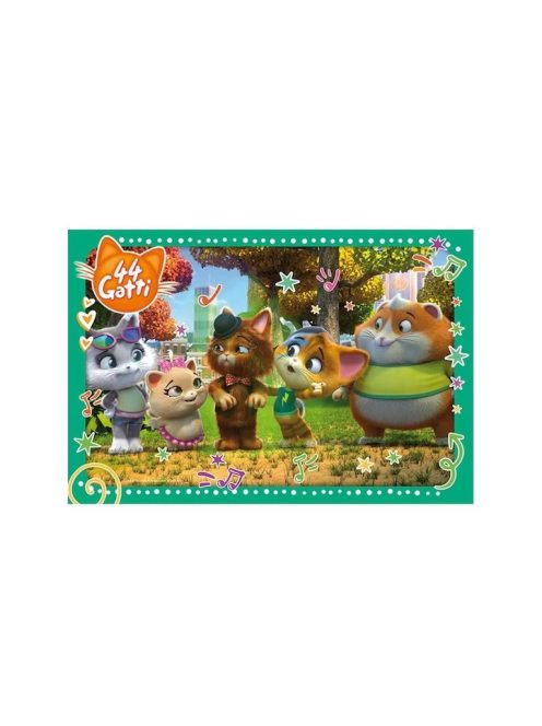 Детски комплект пъзел Lisciani, 44 cats, 60 части, Флумастери 4 бр., 35 х 50 см.