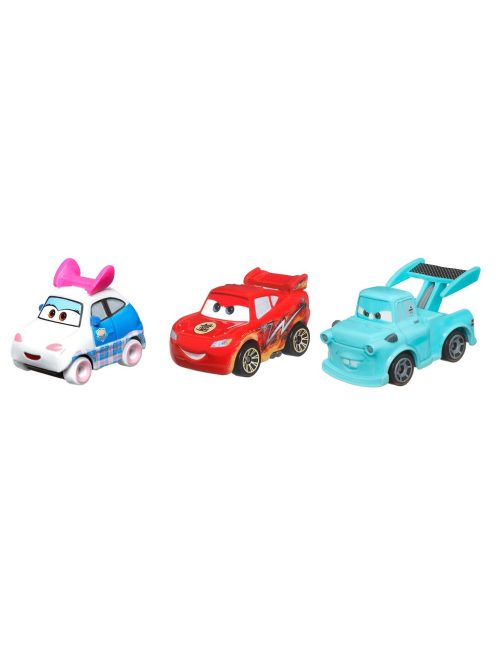 Комплект метални колички (3бр) Disney Cars On The Road Mini Racers Road Warriors 3-Pack: Suki, Dragon Lightning McQueen, Tokyo Mater