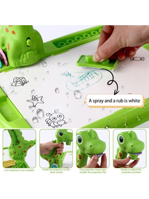 Детска маса за рисуване с проектор Динозавър, 35 х 30 х 7 см