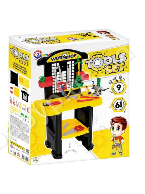 Работилница с менгеме и инструменти (70ч.), 58х49х15 cm, Technok Tool Bench, 635064