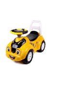 Детска кола за баланс и прохождане, С музикален волан с 8 активности, 63 х 42 х 29 см, 1.5 + години, Жълт