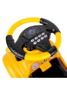 Детска кола за баланс и прохождане, С музикален волан с 8 активности, 63 х 42 х 29 см, 1.5 + години, Жълт