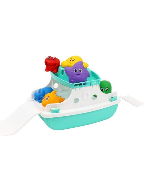Кораб-ферибот със свалящи се палуби и 6 меки играчки за баня, 27х17х16 cm