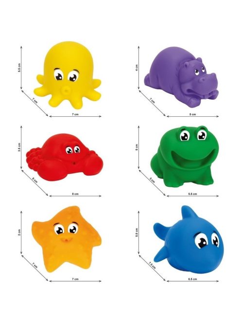 Кораб-ферибот със свалящи се палуби и 6 меки играчки за баня, 27х17х16 cm