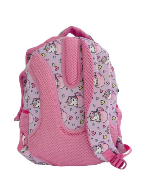 Раница Спарк с отделения вътрешен и външен джоб, С цип и 2 странични джоба, С анагомичен гръб, 39х30х18 см, Розов/Светло роз