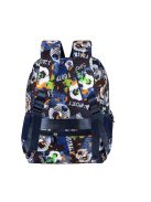 Раница МESCO с 2 отделения вътрешен и 2 външни джоба, 1 заден джоб с цип, 2 странични джоба с несесер, 44х30х18 см, Черно/Син