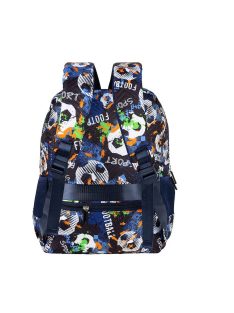   Раница МESCO с 2 отделения вътрешен и 2 външни джоба, 1 заден джоб с цип, 2 странични джоба с несесер, 44х30х18 см, Черно/Син