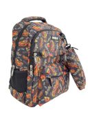 Раница МESCO с 2 отделения вътрешен и 2 външни джоба, 1 заден джоб с цип, 2 странични джоба с несесер, 44х30х18 см, Черно/Оранжево