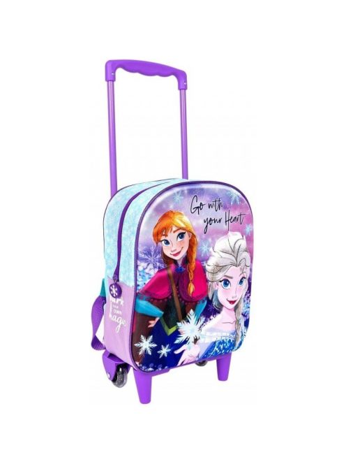Раница 3D на колела и с телескопична дръжка Disney: Фроузен (Frozen Go with your Heart), 39х28х14 cm