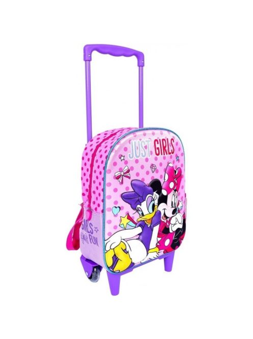 Раница 3D на колела и с телескопична дръжка Disney: Мини маус и Дейзи (Minnie Mouse and Daisy), 39х28х14 cm