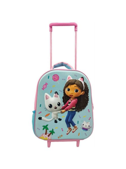 Раница 3D на колела и с телескопична дръжка Disney: Къщата за кукли на Габи ( Gabby's Doll house), 39х28х14 cm