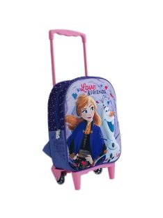   Раница 3D на колела и с телескопична дръжка Disney: Фроузен (Frozen Love & Friends), 39х28х14 cm