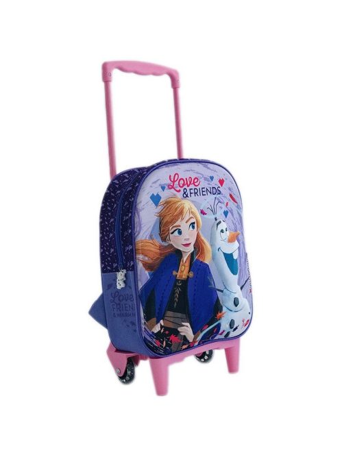 Раница 3D на колела и с телескопична дръжка Disney: Фроузен (Frozen Love & Friends), 39х28х14 cm
