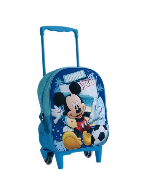 Раница 3D на колела и с телескопична дръжка Disney: Мики Маус (Mickey Mouse summer sport), 39х28х14 cm